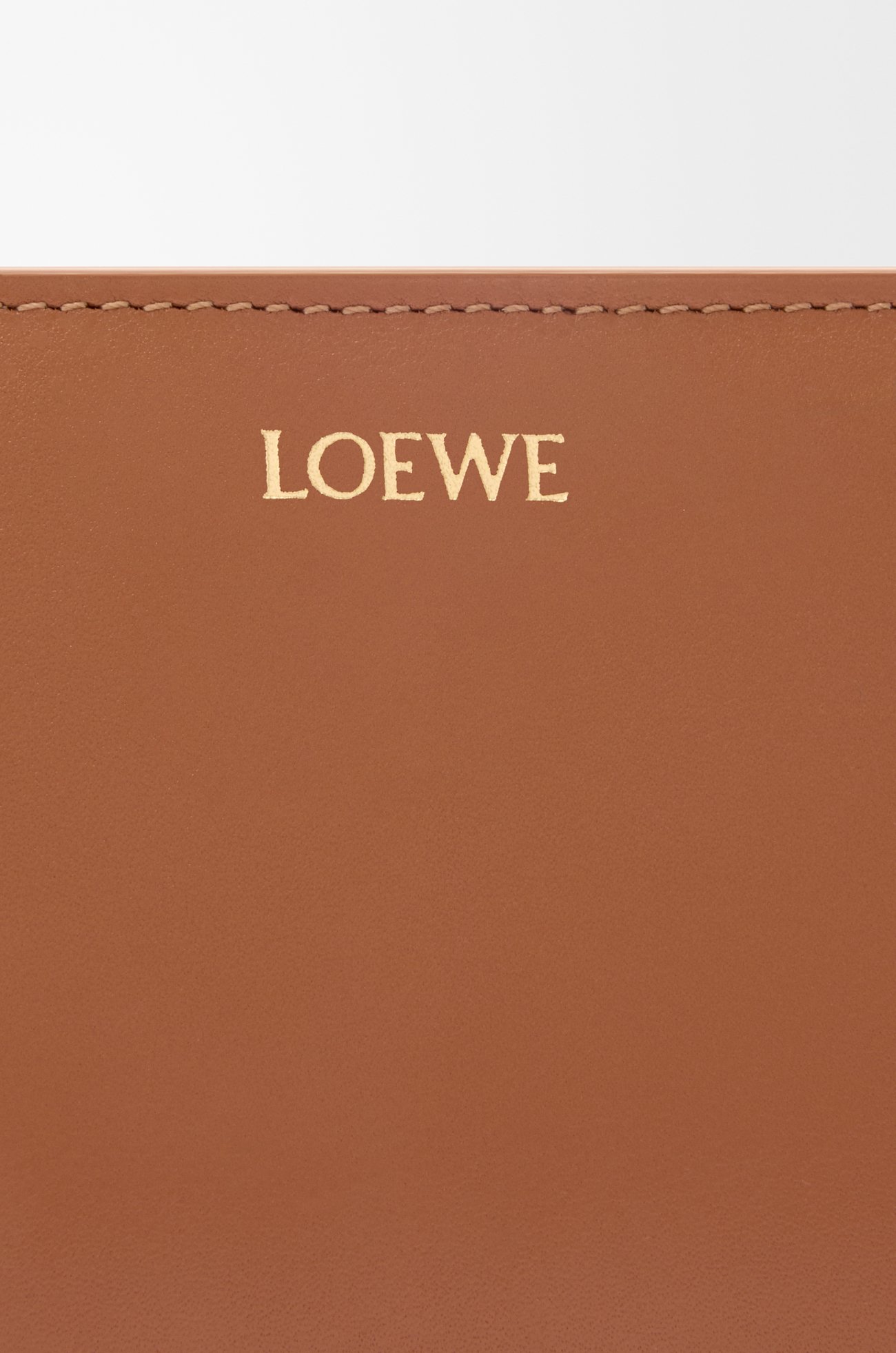 LOEWE Knot compact wallet in shiny nappa calfskin Tan/Papaya