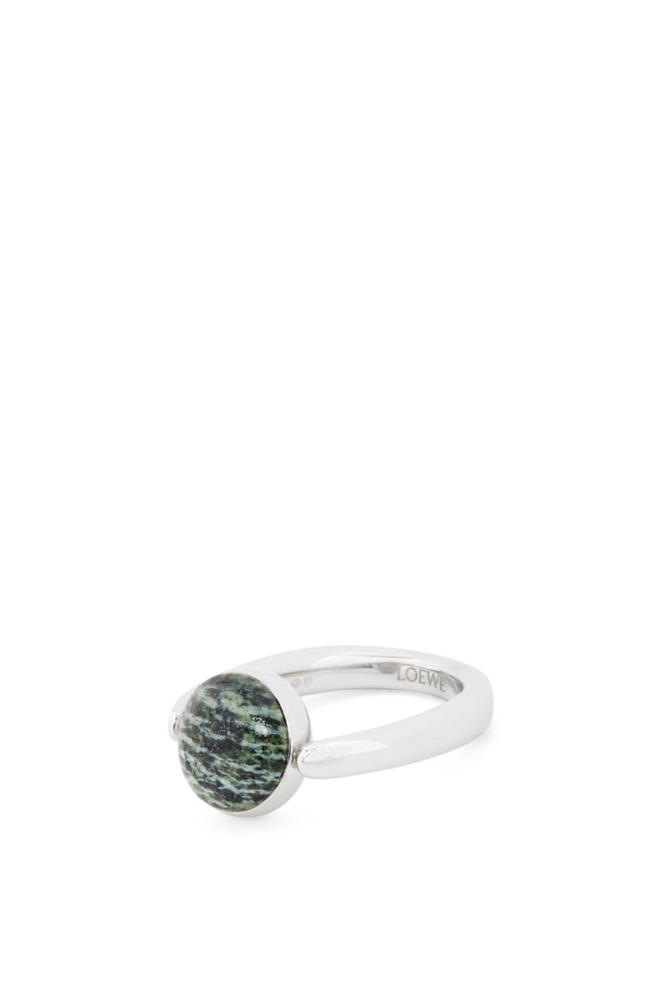 LOEWE Anagram Pebble ring in sterling silver and green jasper Silver/Green