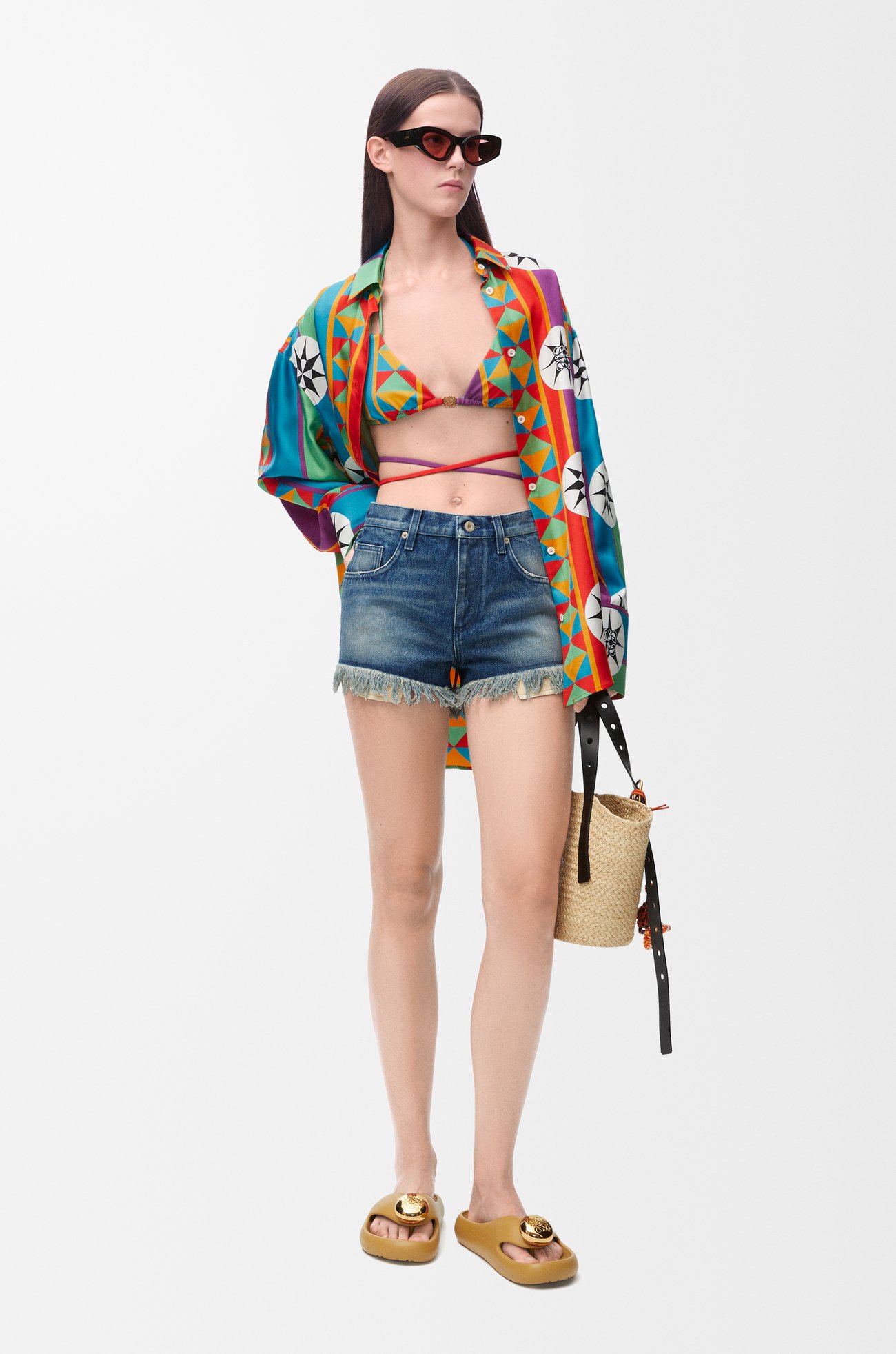 LOEWE Bikini top in technical jersey Multicolor