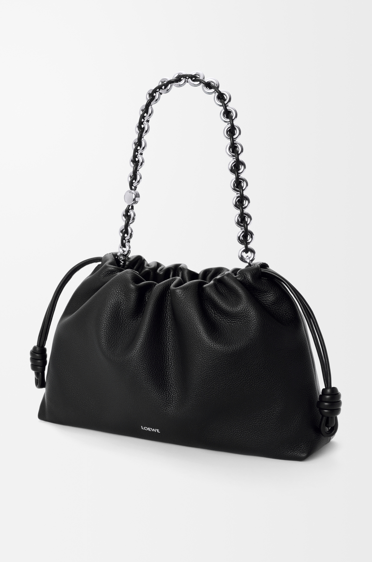 LOEWE Large Flamenco purse in fine grained calfskin Black