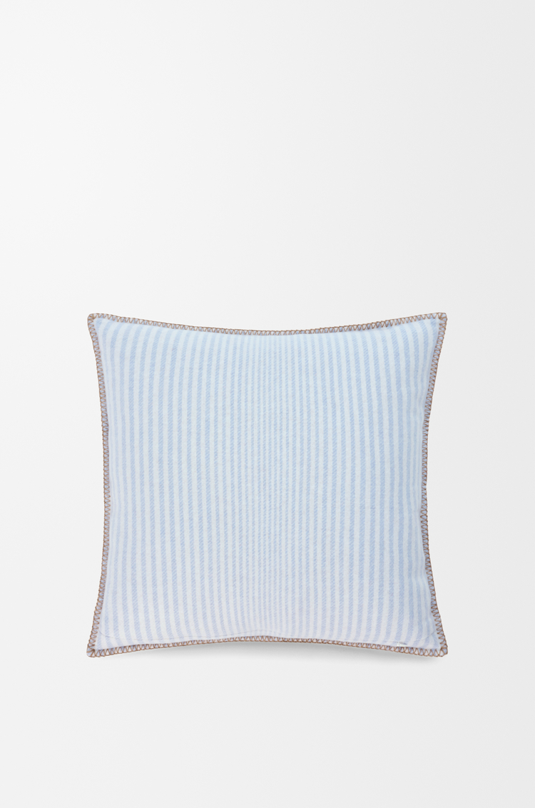 LOEWE Coussin en laine et cachemire Beige/Light Blue