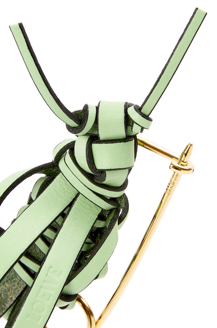 LOEWE Grasshopper pin charm in calfskin and metal Jade pdp_rd