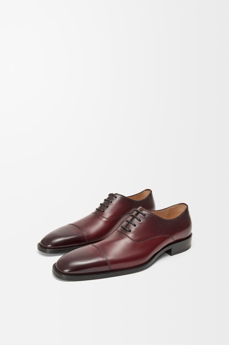 LOEWE LOEWE Crown Oxford in brushed calfskin Burgundy