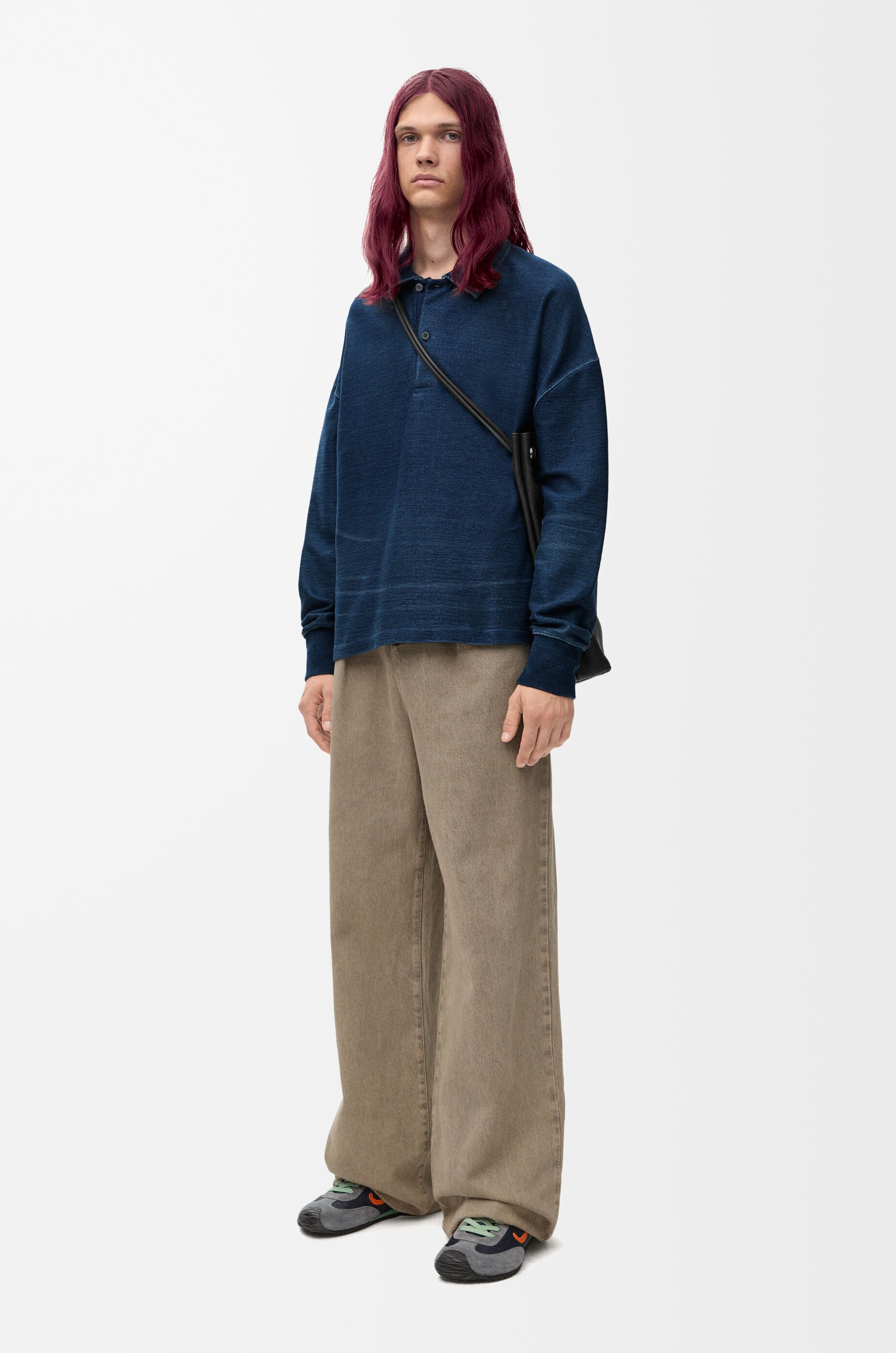 Polo sweatshirt in cotton Blue - LOEWE Polo sweatshirt in cotton Blue - LOEWE