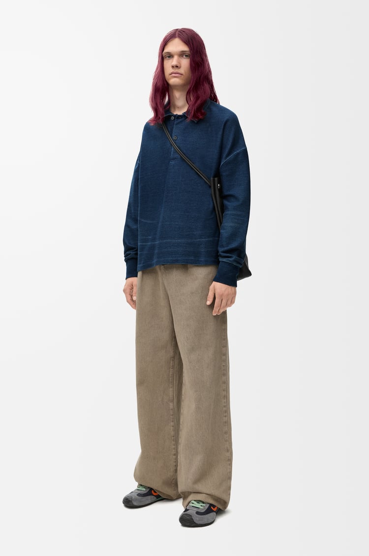 LOEWE Polo sweatshirt in cotton Indigo Blue