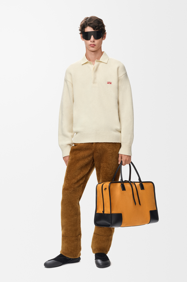 LOEWE Polo sweater in wool Ecru