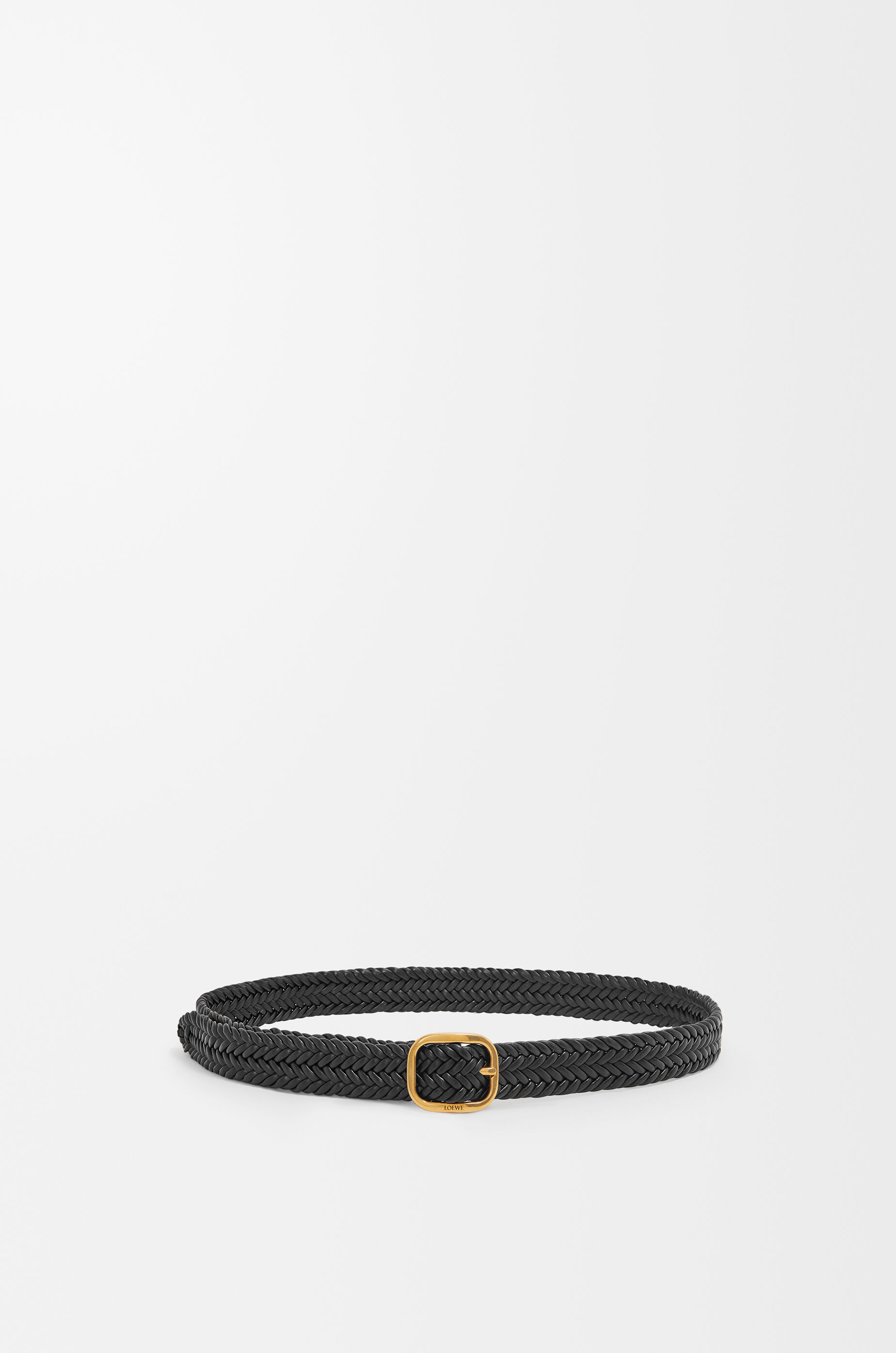 小物 LOEWE Black calfskin belt Rounded soft woven belt in calfskin Black - LOEWE