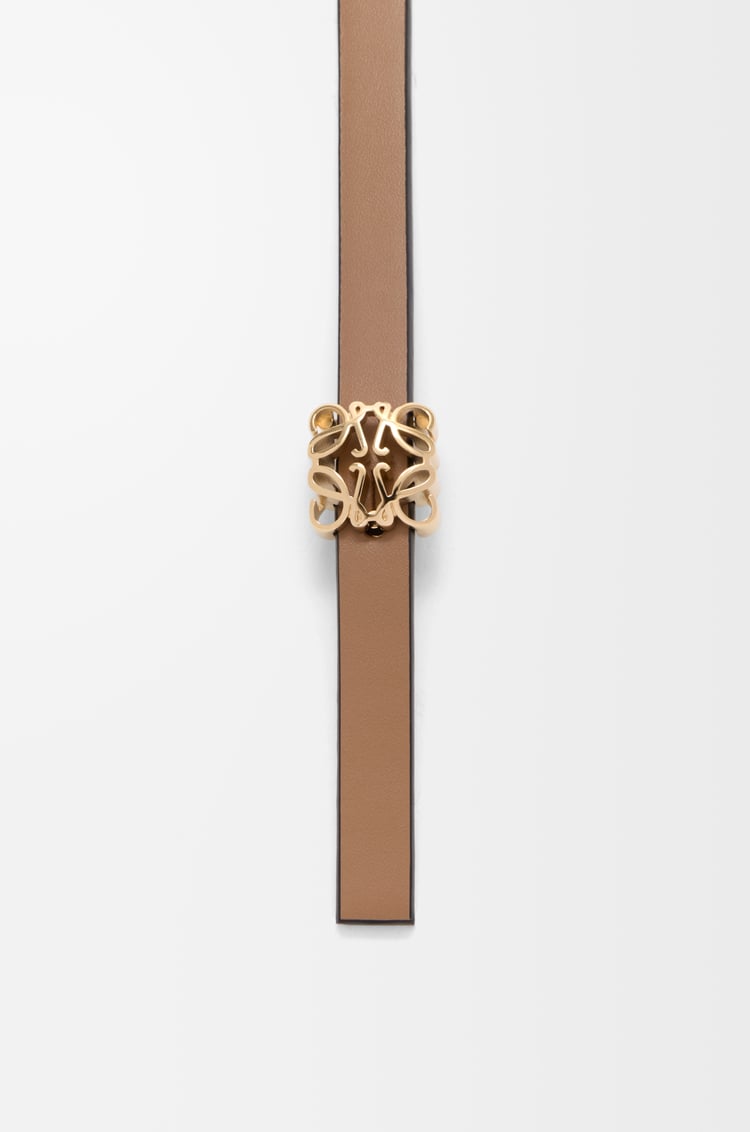 LOEWE Cinturón reversible Anagram Bombé en piel de ternera Moca/Pizarra