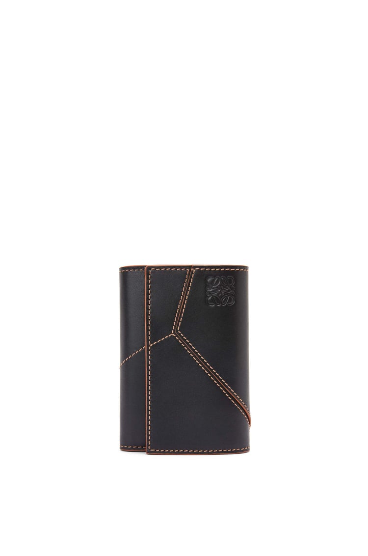 LOEWE Puzzle stitches small vertical wallet in smooth calfskin 黑色