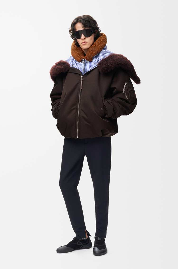 LOEWE Bomberjacke aus technischem Shell Braun