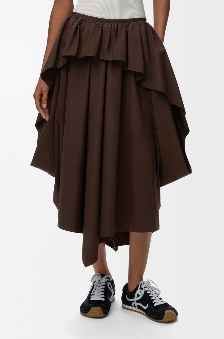 LOEWE Gonna in cotone Marrone Cioccolato