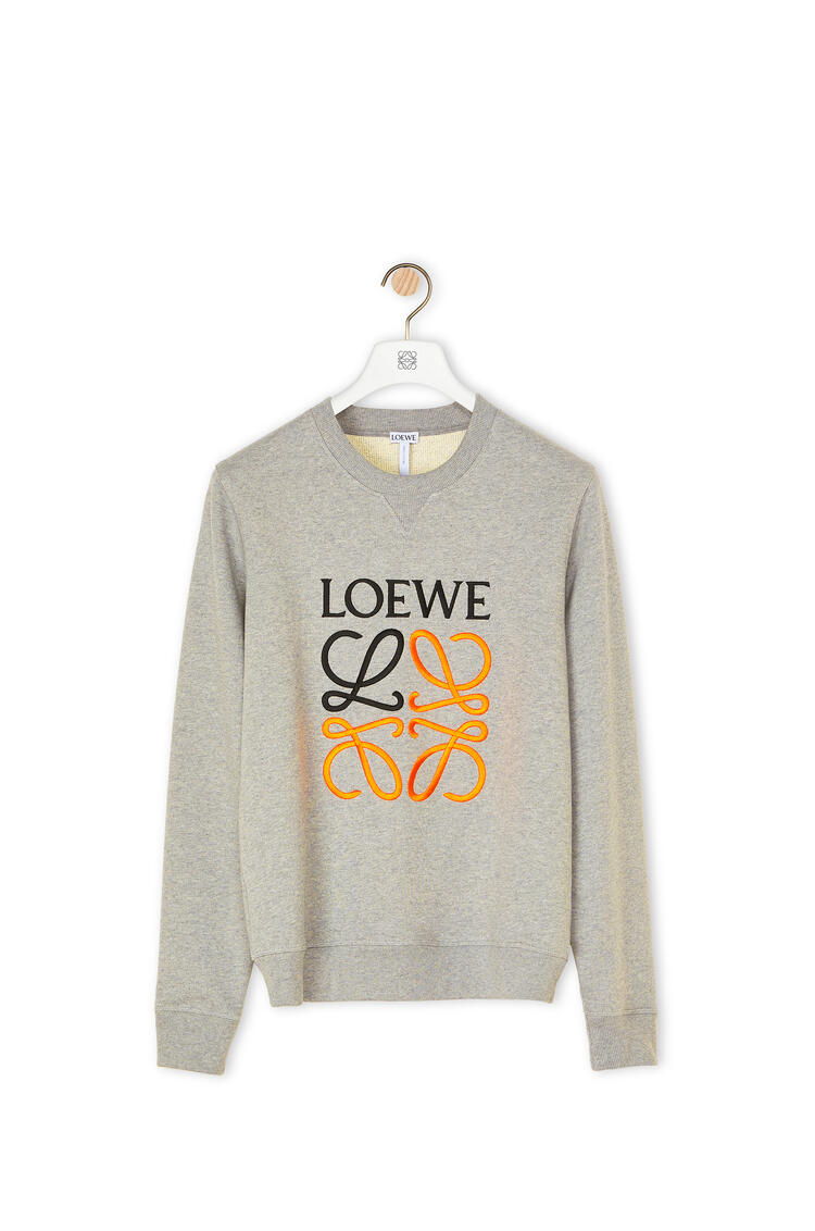 LOEWE Anagram embroidered sweatshirt in cotton Grey Melange pdp_rd