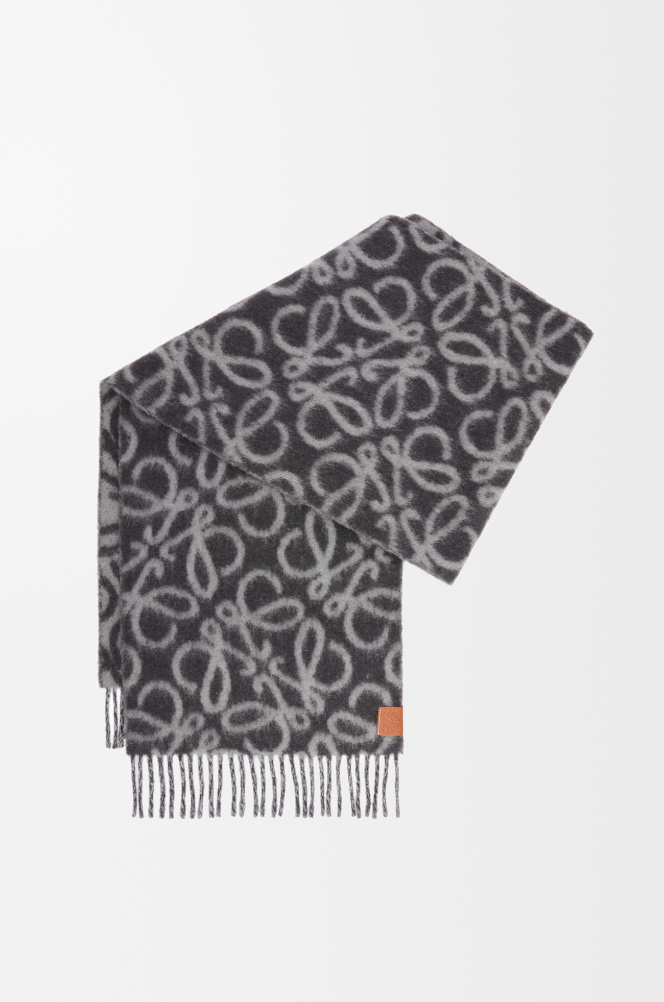 LOEWE Anagram scarf in alpaca and wool blend Black/Grey