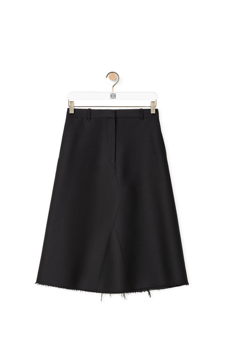 LOEWE Midi skirt in wool and silk Black pdp_rd