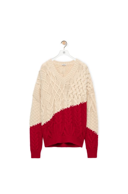 LOEWE Sweater in wool Beige/Red