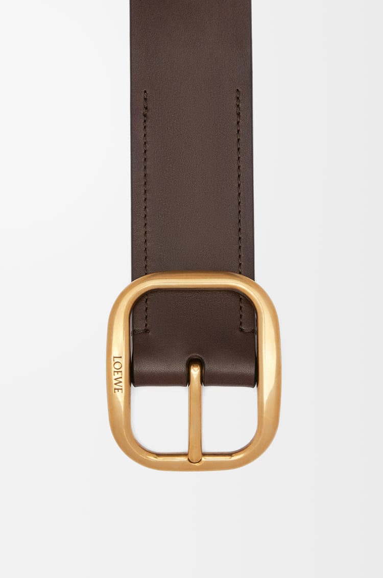 LOEWE Ceinture Rounded Soft en cuir de veau classique Marron Foncé
