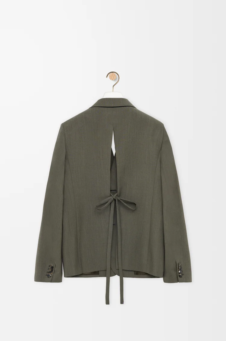 LOEWE Tailored jacket in wool Khaki Green