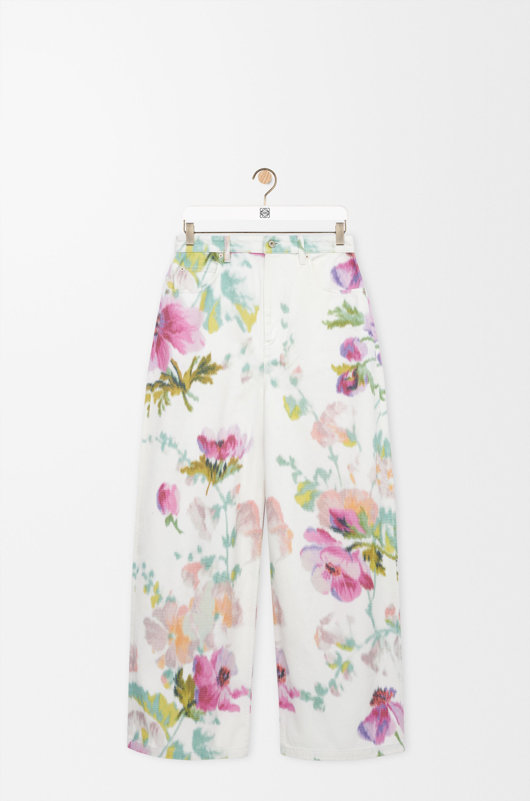 デニム・ジーパン LOEWE WHITE JEANS WITH FLORAL DIGITAL PRINT Jeans in denim White - LOEWE