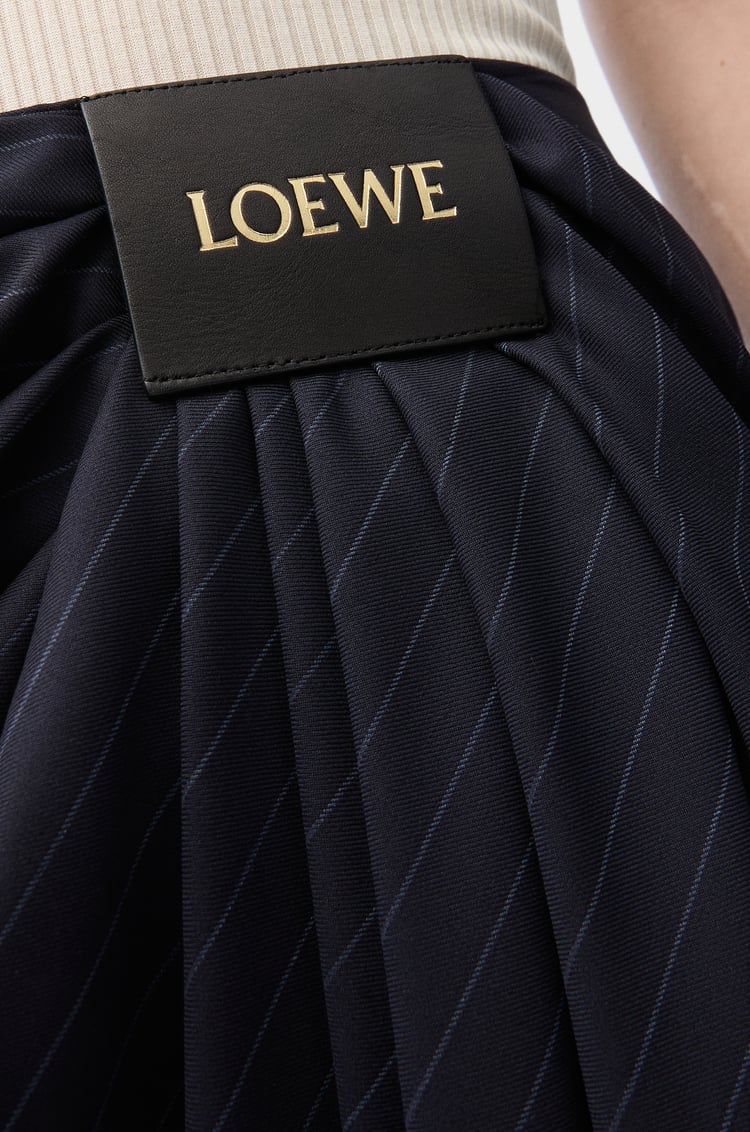 LOEWE 羊毛垂墜長褲 海軍藍/灰色