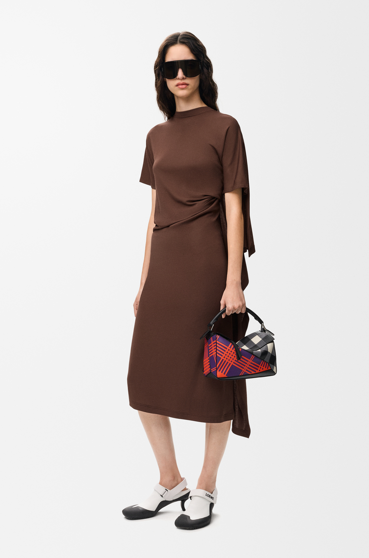 LOEWE Kleid aus Viskosemischung Dunkelbraun