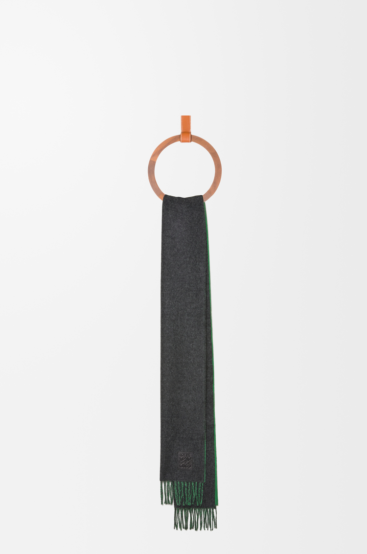 LOEWE Scarf in wool and cashmere Dark Green/Green