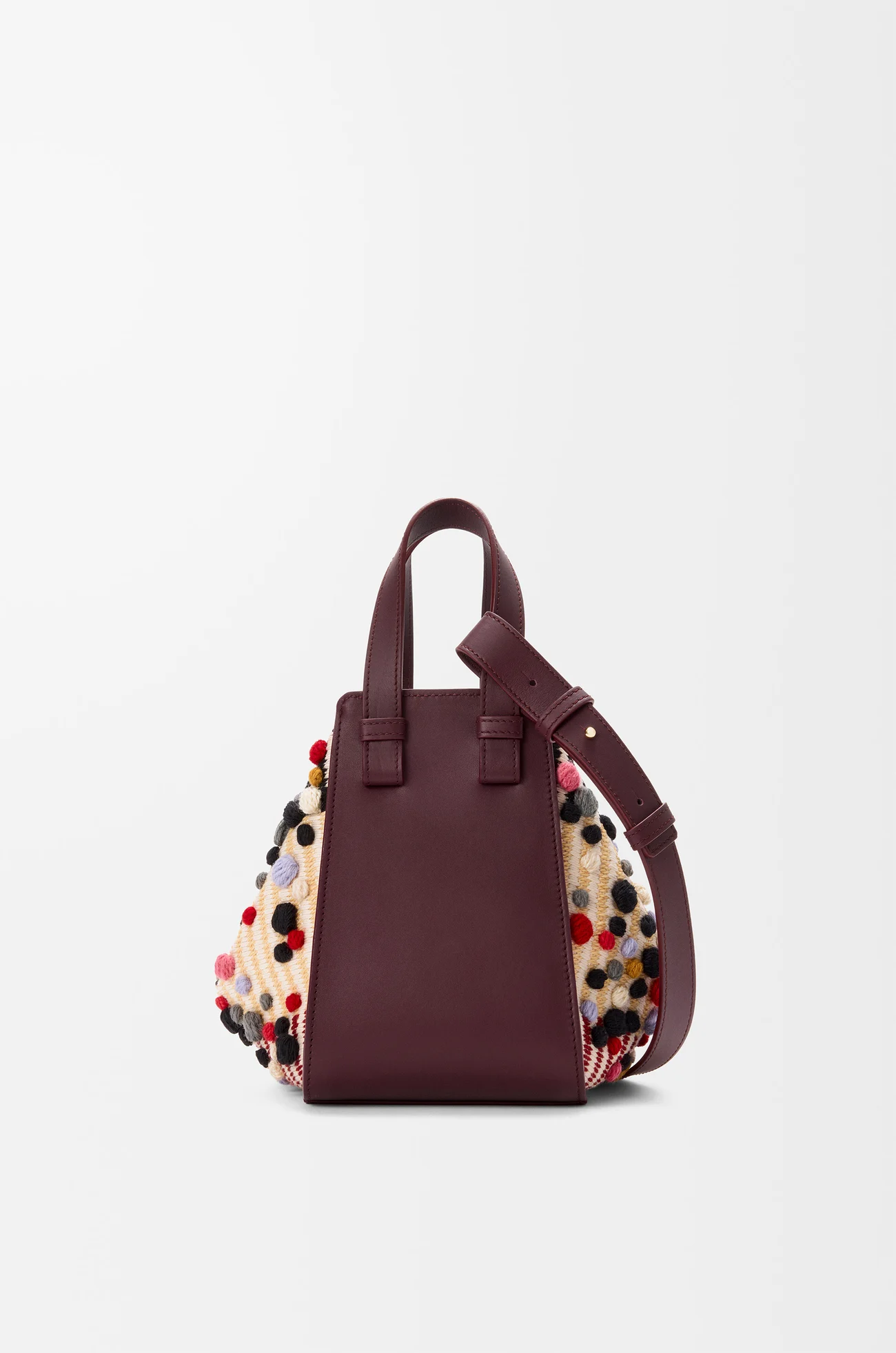 LOEWE Sac Hammock Compact en tissu brodé Naturel/Multicolore