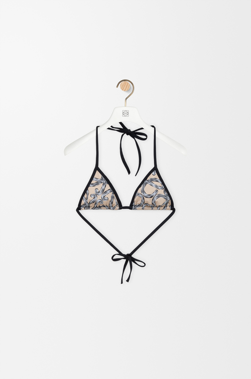 LOEWE Bikini top in technical jersey Beige/Black