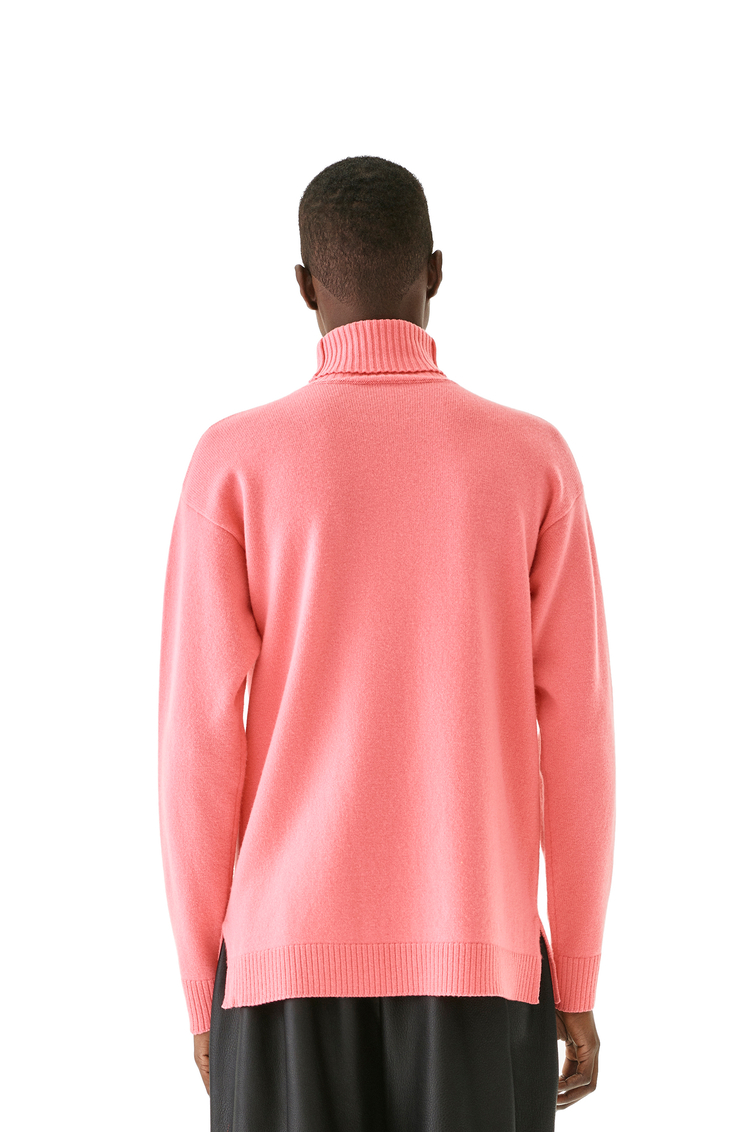 LOEWE Anagram embroidered turtleneck sweater in cashmere Pink