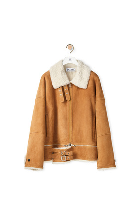 LOEWE Zipped jacket in shearling White/Camel plp_rd