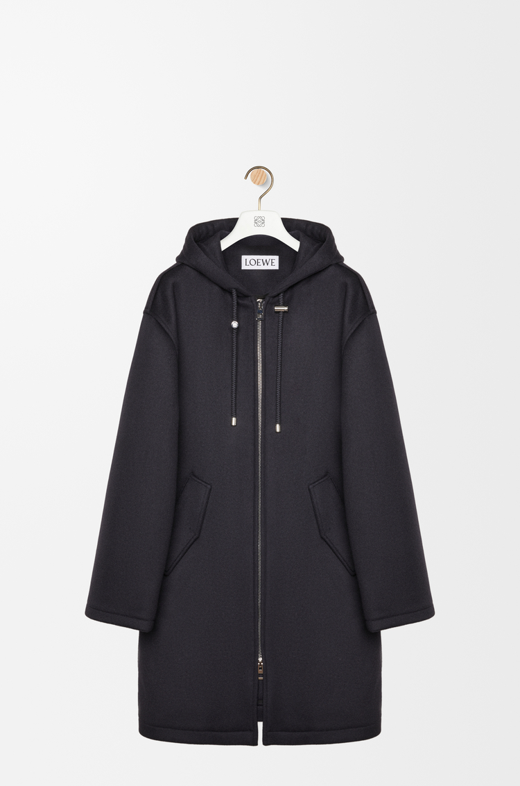 LOEWE Hooded coat in wool Dark Navy