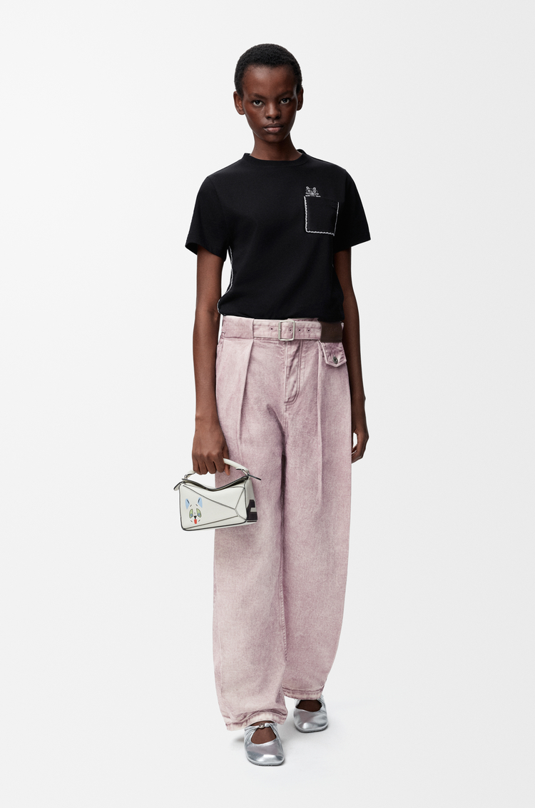 LOEWE Camiseta de corte regular en algodón Negro