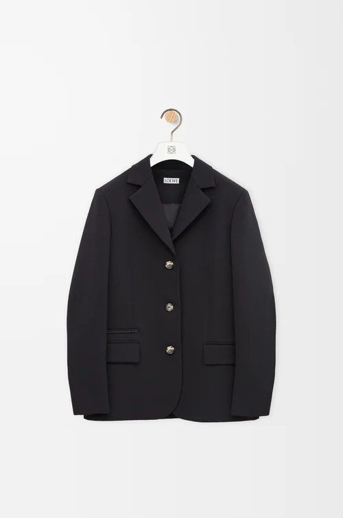 LOEWE Chaqueta en mezcla de lana elástica Negro
