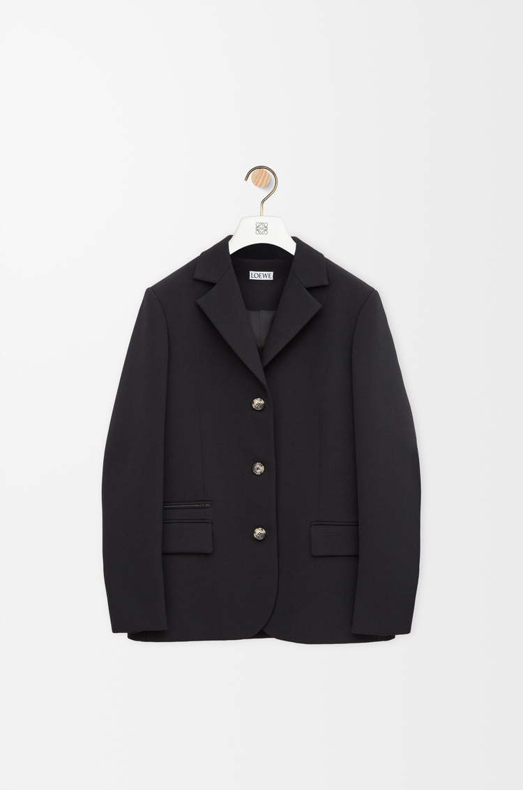 LOEWE Chaqueta en mezcla de lana elástica Negro