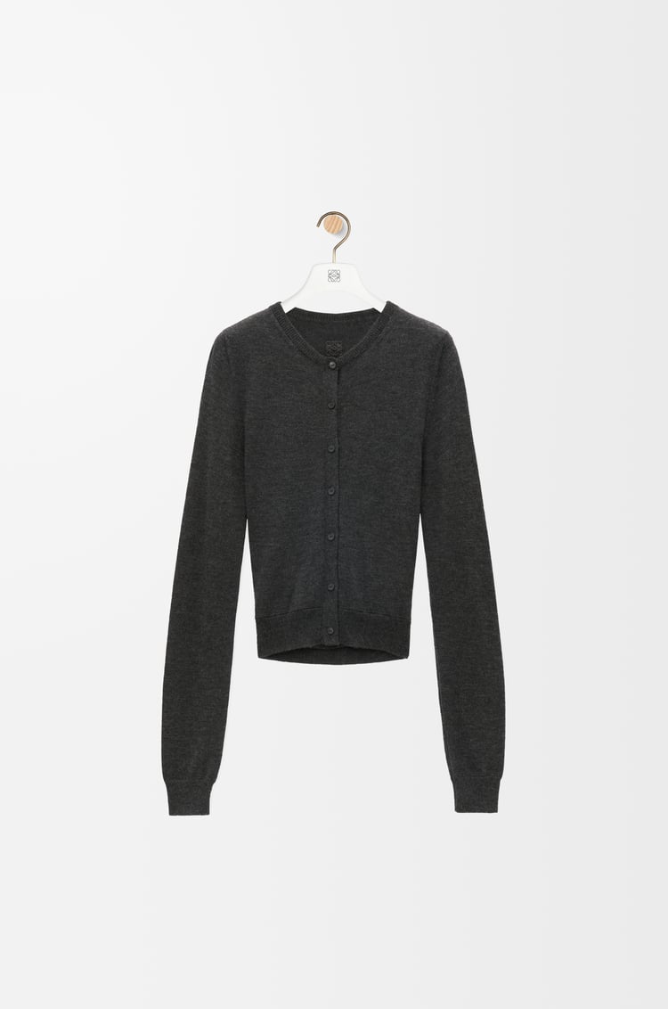 LOEWE Draped cardigan in cashmere and silk Anthracite