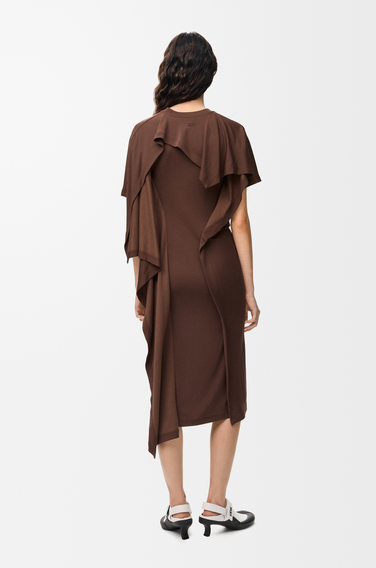 LOEWE Kleid aus Viskosemischung Dunkelbraun