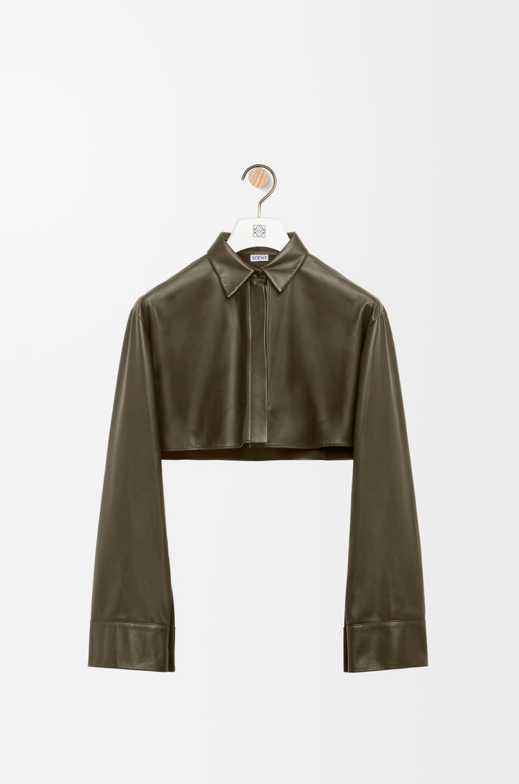 LOEWE Cropped shirt in nappa lambskin Tea Dust Glaze