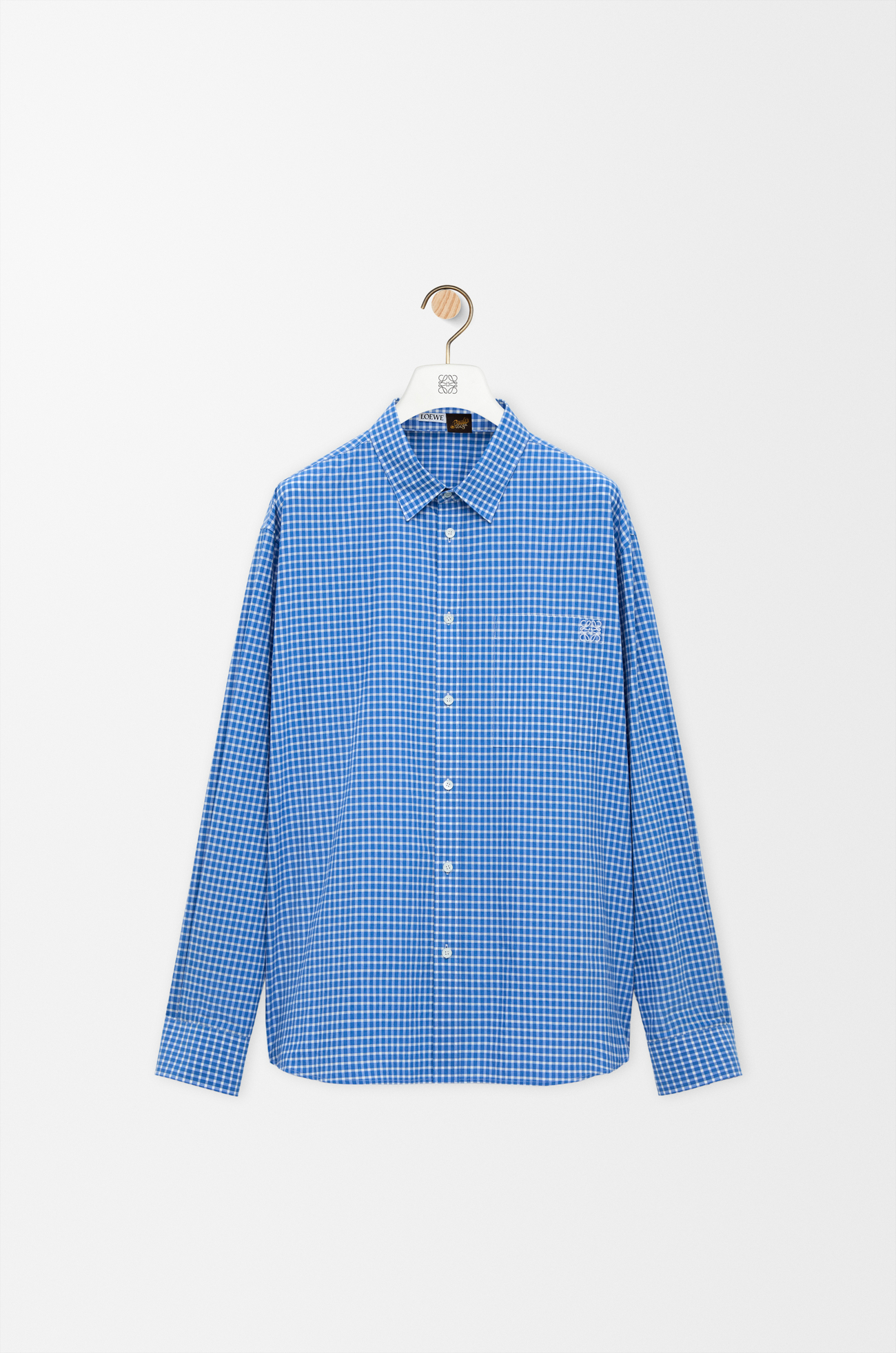 LOEWE Shirt in cotton Blue/White