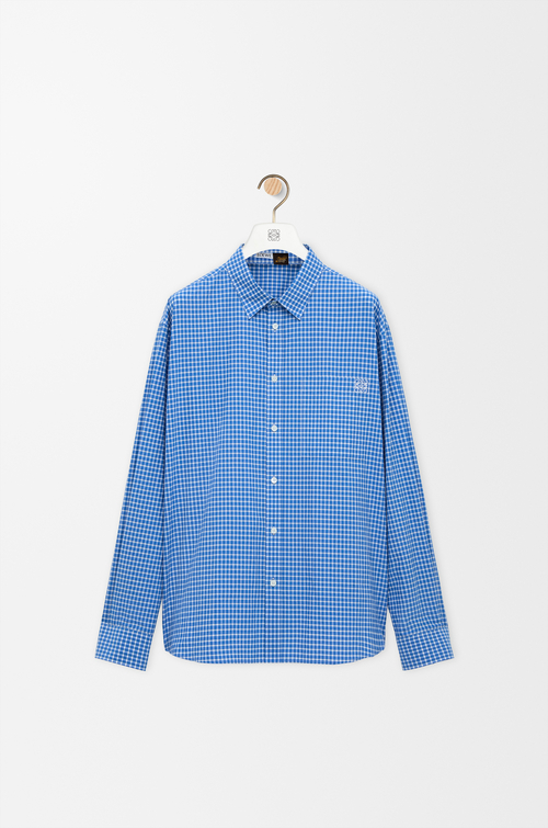 LOEWE Camisa en algodón Azul/Blanco
