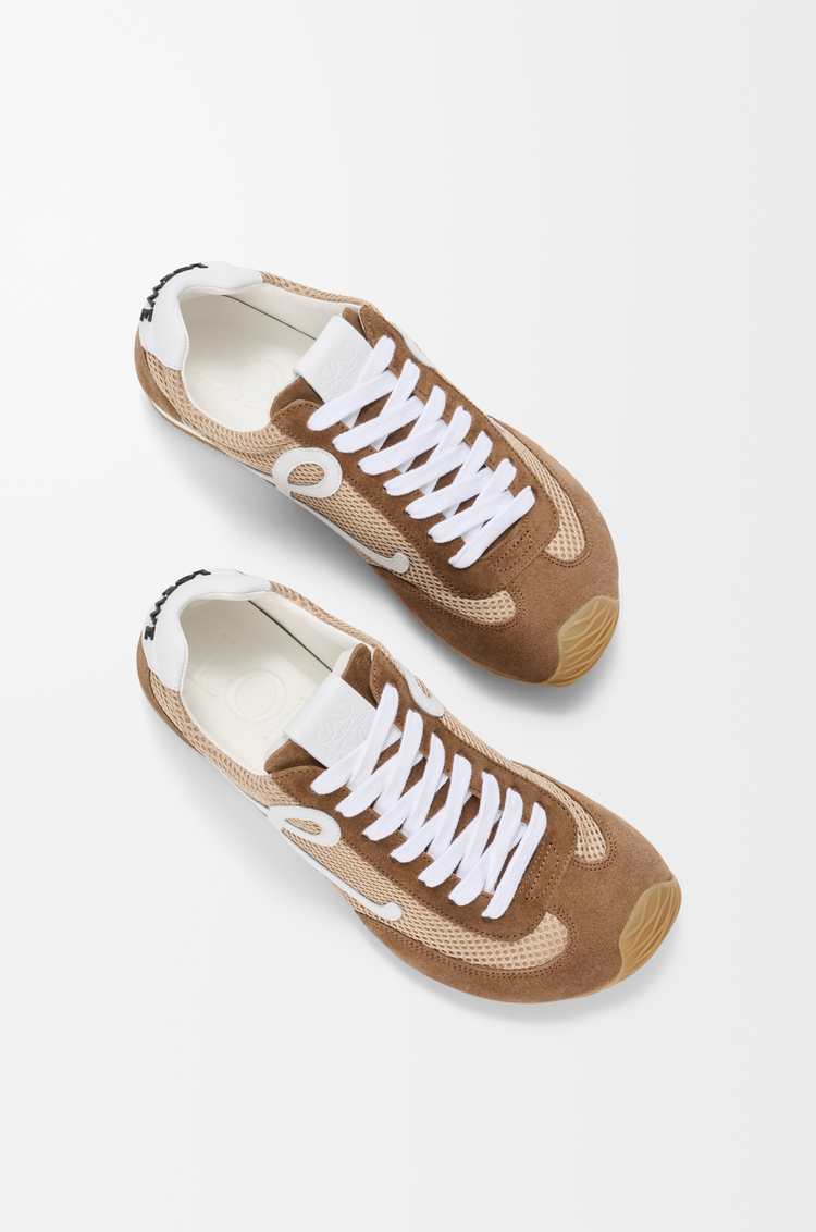 LOEWE Ballet Runner 2.0 in suede and mesh Beige/White/Brown