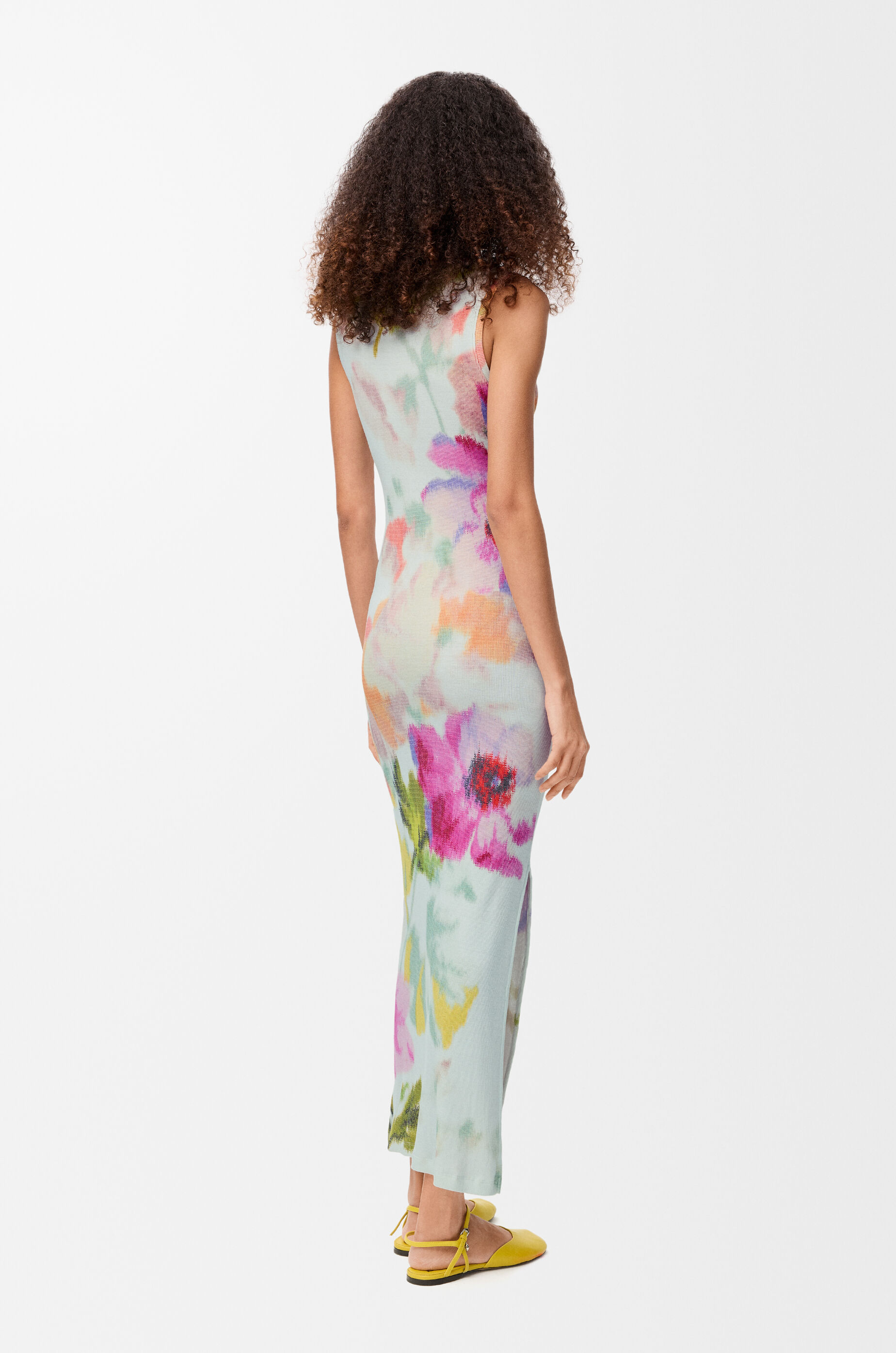 Tank dress in silk and cotton Blue - LOEWE