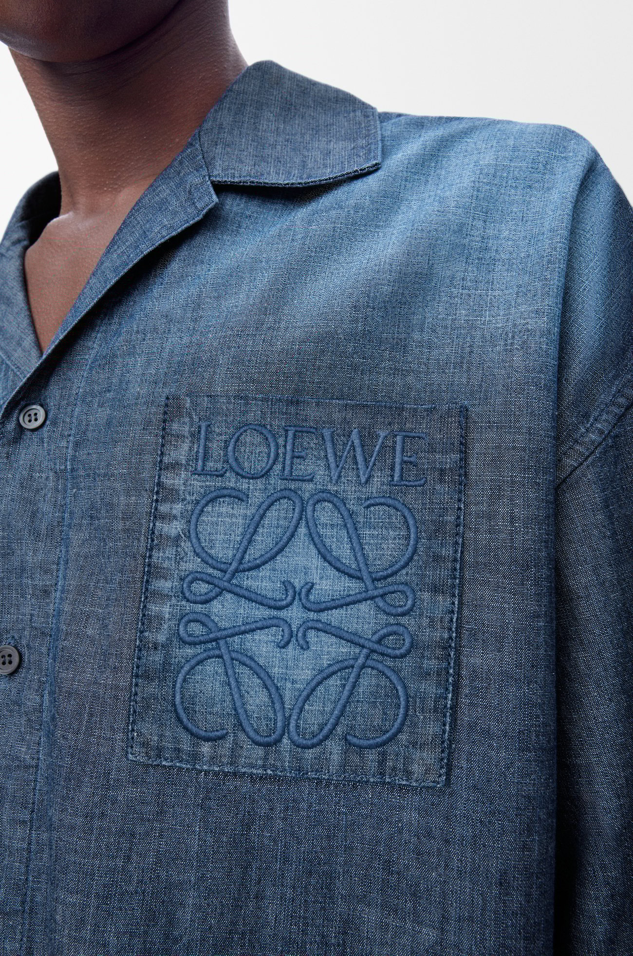 LOEWE ショートスリーブ シャツ（コットン） ウォッシュドブルー