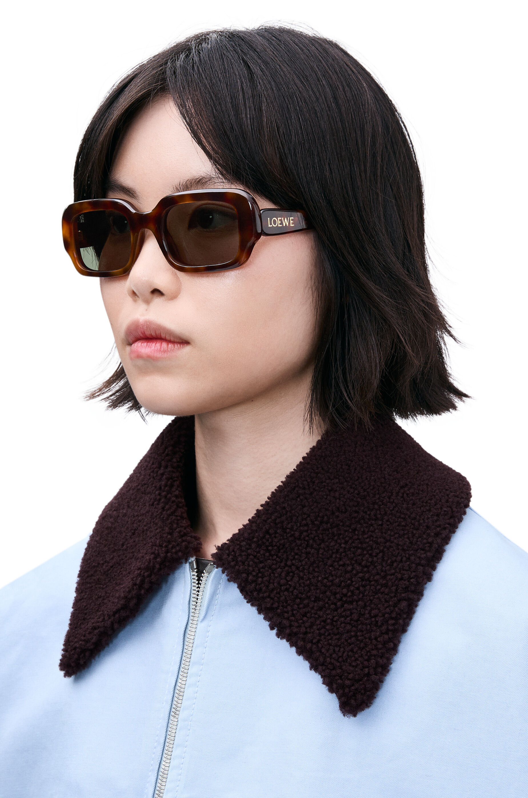 レクタンギュラー スリム サングラス ハバナ - LOEWE