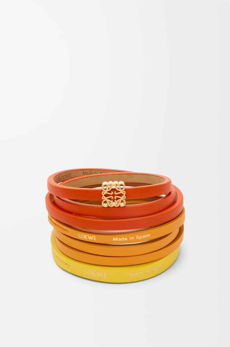 LOEWE Twist double bracelet in calfskin Vivid Orange/Yellow