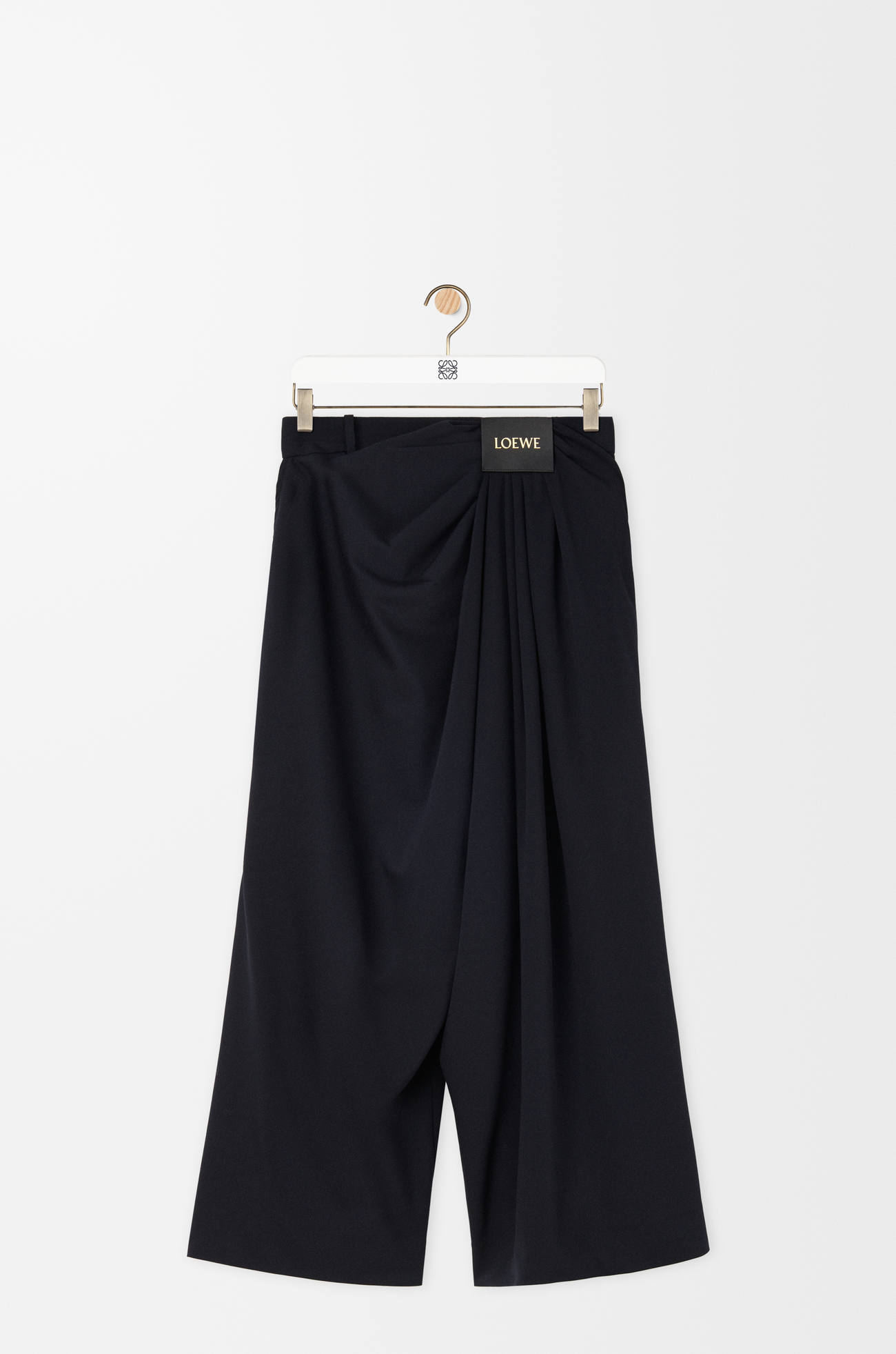 LOEWE Cropped draped trousers in wool Dark Navy Blue plp_rd
