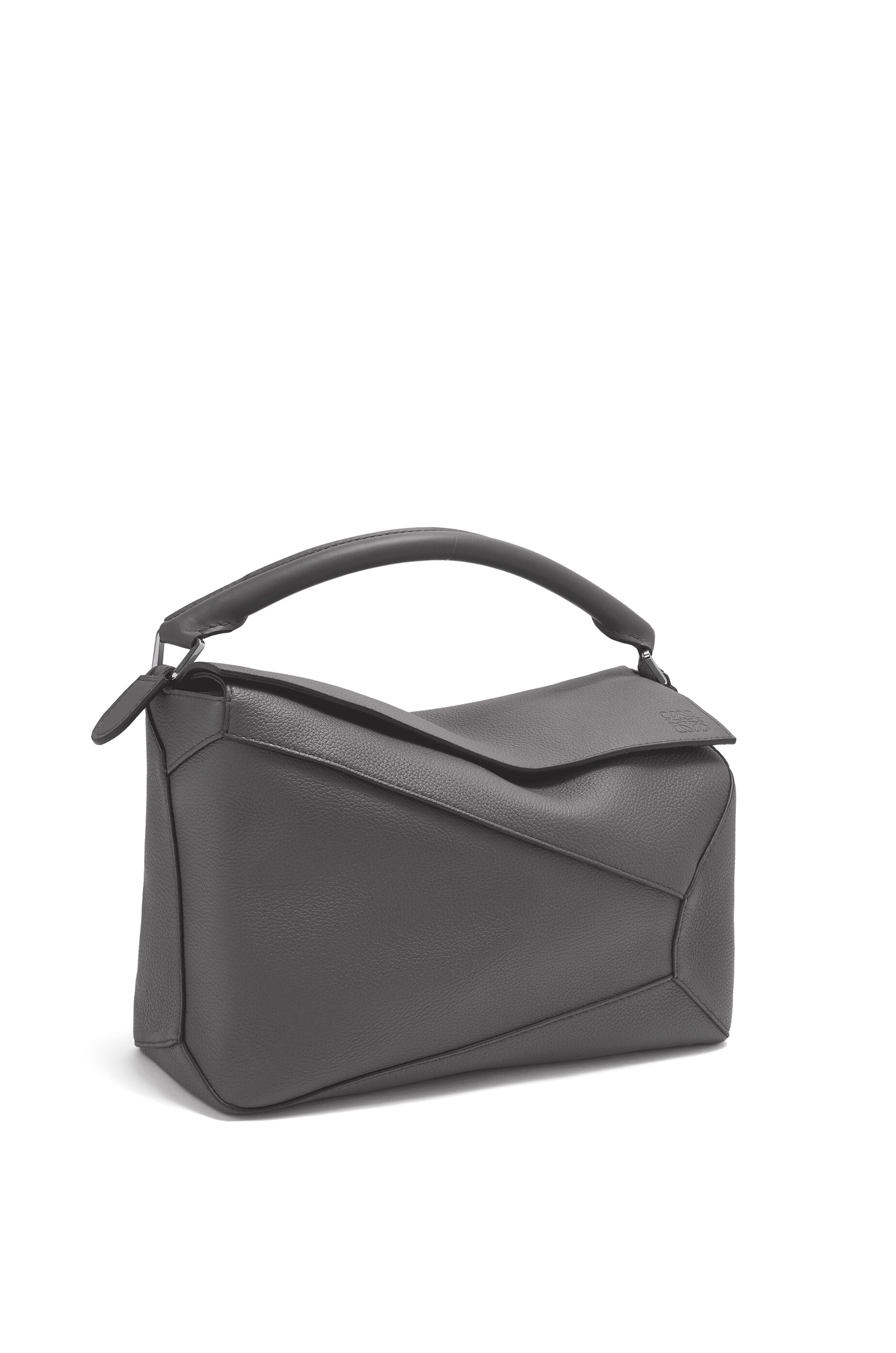 Large Puzzle bag in grained calfskin Anthracite - LOEWE