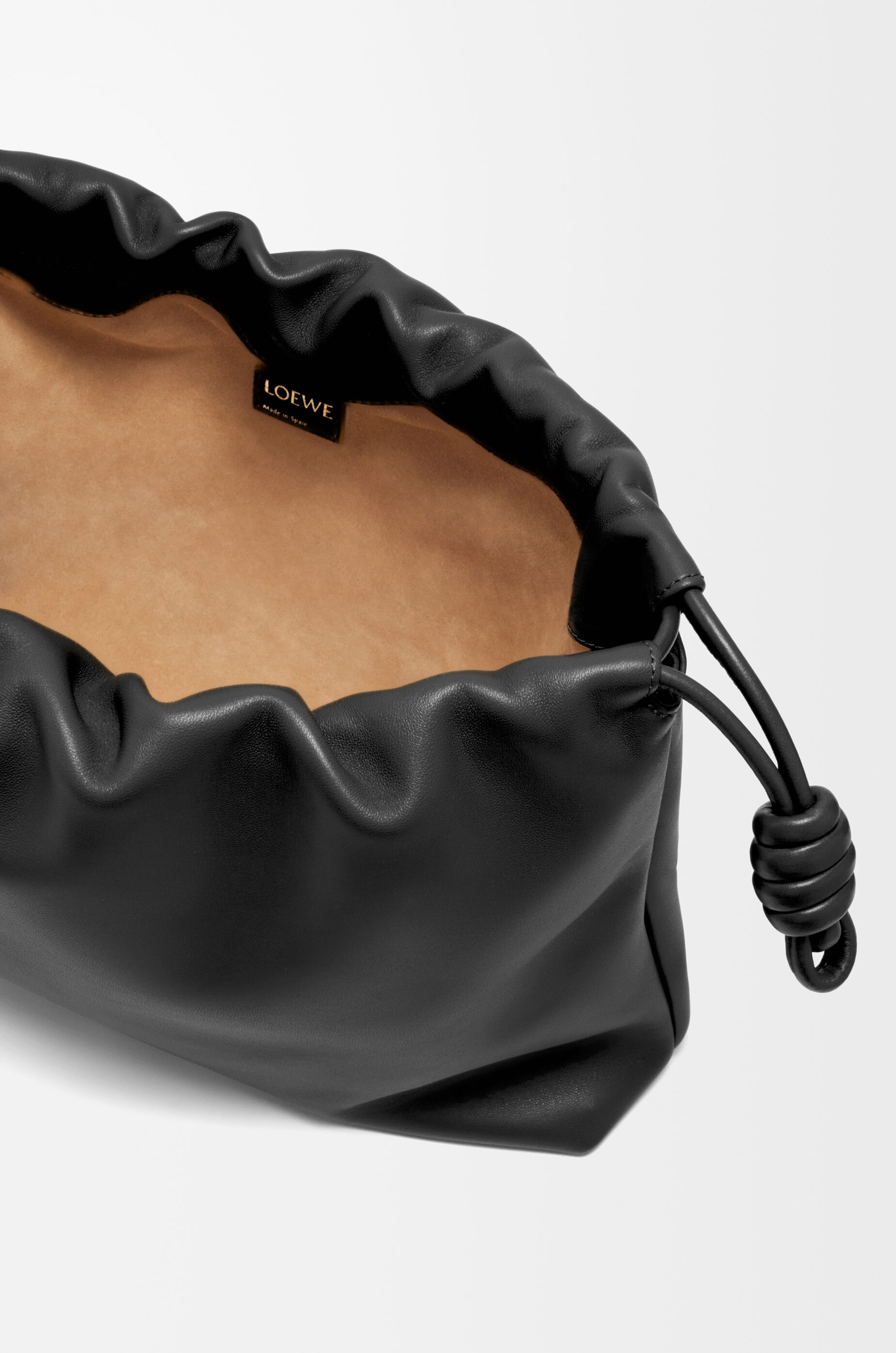 Large Flamenco purse in mellow nappa lambskin Black - LOEWE
