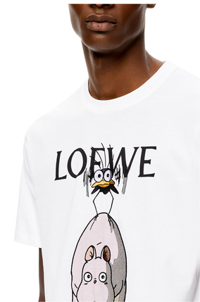 LOEWE 棉質湯鳥 T 恤 白色/多色拼接 plp_rd