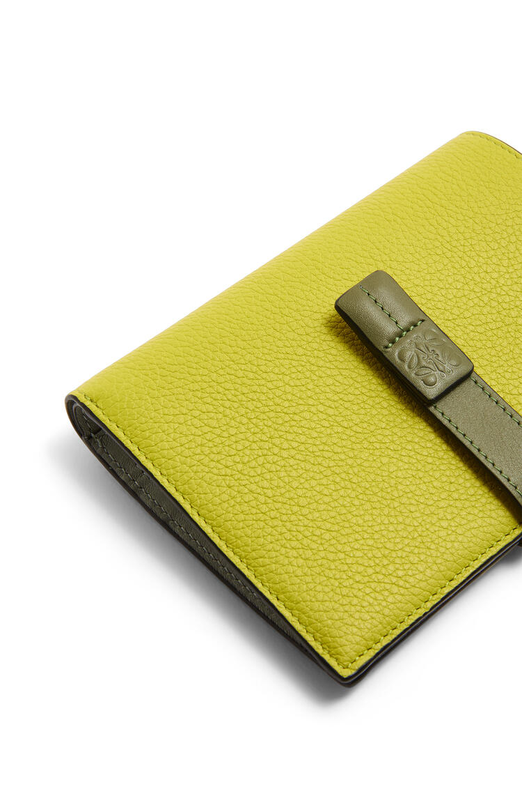 LOEWE Medium vertical wallet in soft grained calfskin Lime Yellow/Avocado Green