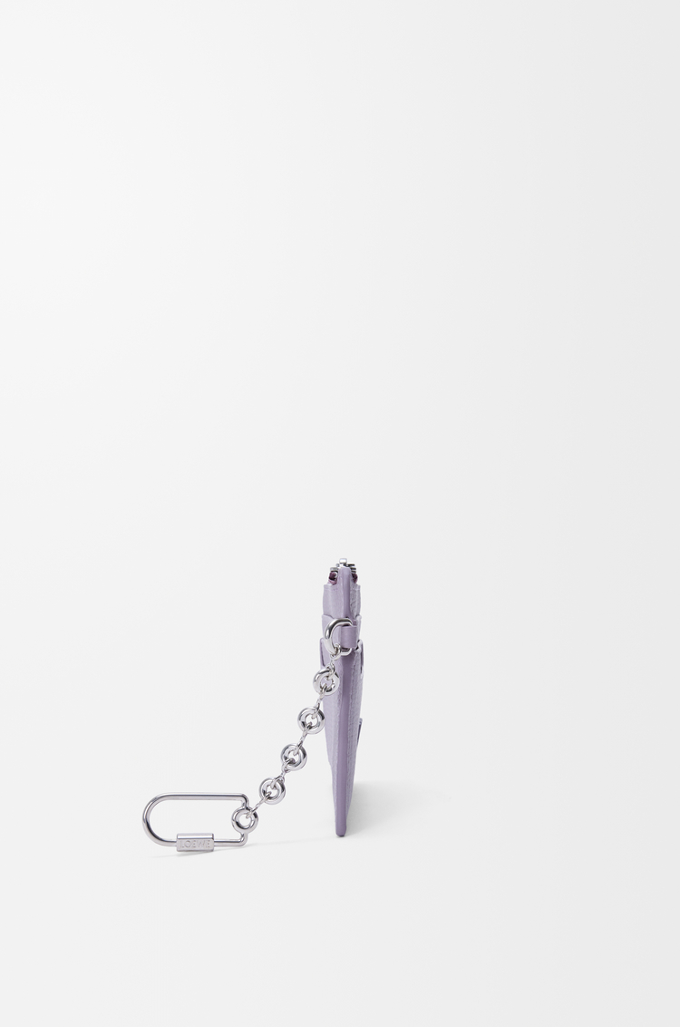 LOEWE Portacarte quadrato Anagram in pelle di vitello martellata Malva Sporco