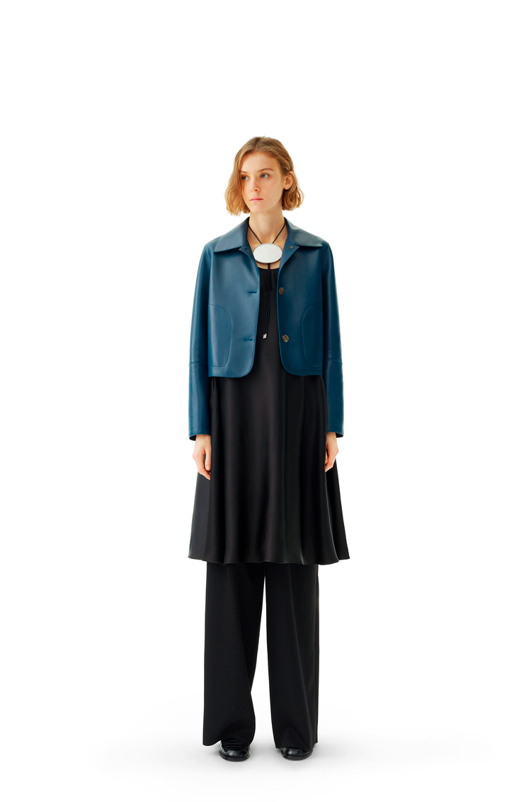 LOEWE Short jacket in nappa Varsity Blue